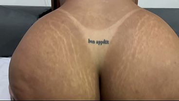 BBW Brazilian Black 21-year-old has intense sex with a well-endowed man in interracial sex.